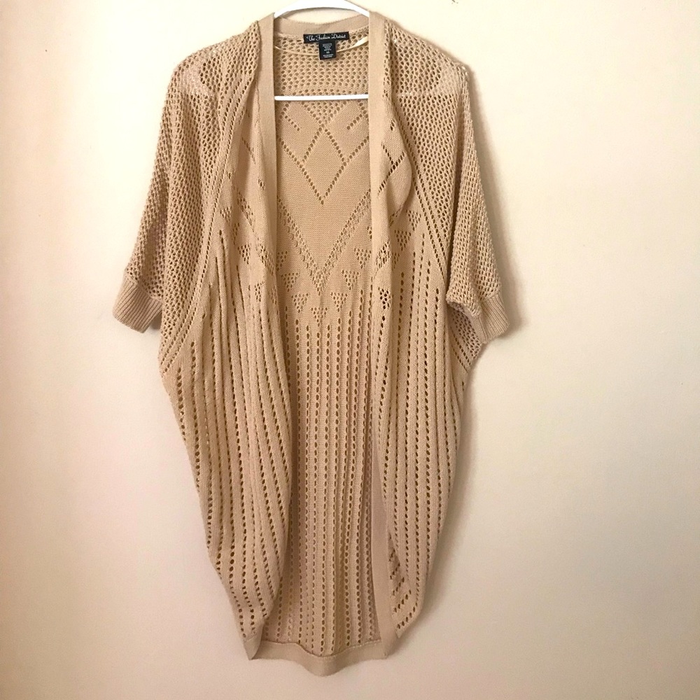 Tan Beachy Cardigan with Short Sleeves